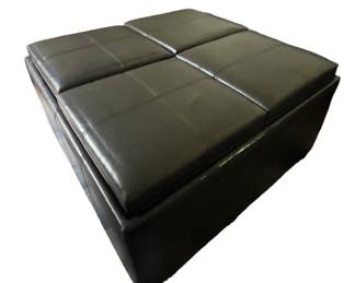 Faux Leather Ottoman wStorage