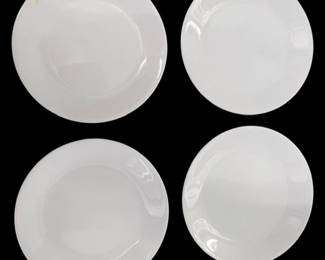 4 White Corelle Dinner Plates