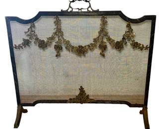Rococo Style Iron Fireplace Screen