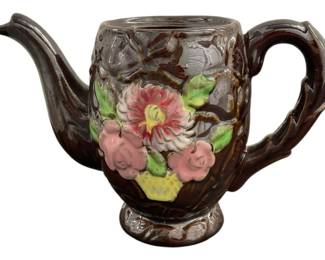 Occupied Japan Molded Porcelain Teapot