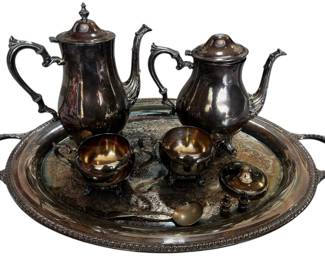 Vintage Silver Plated Tea Set Tray