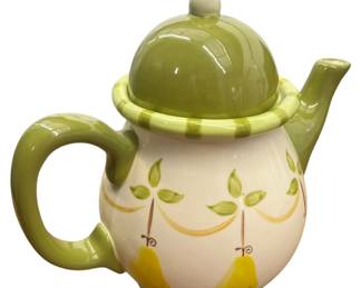 Demdaco Pyrus Green Pear Teapot RETIRED