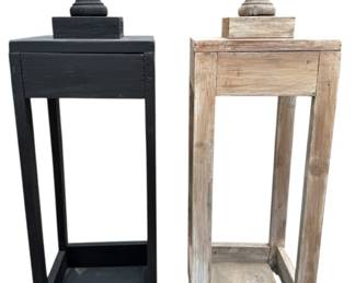 Two Oversized Wooden Lanterns