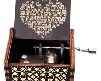 Cant Help Falling in Love Wood Music Box