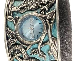 Chi By Falchi Wide Bangle Blue Watch