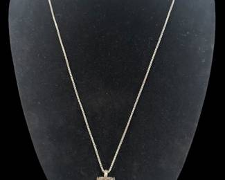Sterling Silver Prayer Box Charm Necklace