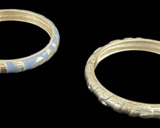 Two Silver Tone Bangle Bracelets