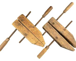 2 Vintage Wooden Clamps