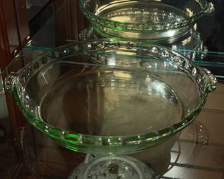 Green Depression Pie Plate