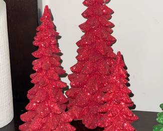 Dept.56 Red & Green Glitter Trees