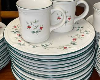 Winterberry By Pfaltzgraff Dinnerware Set (Dinner Plates, Salad Plates, Soup Bowls, & Handled Mugs)