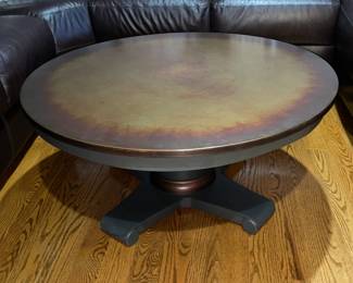 Oversized Round Metal Top Coffee Table