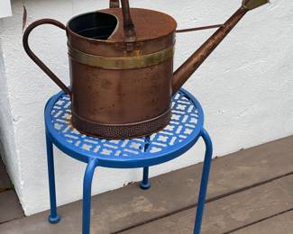 Blue Outdoor Table W/ Watering Can