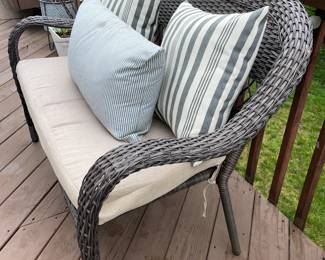 Outdoor Patio Loveseat W/ Cushion & Pillows