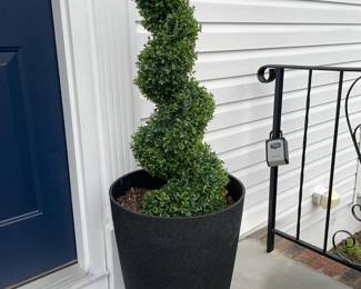 Outdoor Planter W/ Faux Plant