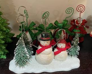 Christmas Snowmen Place Card Holder