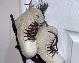 Hanging Tin Ice Skates