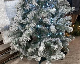 Flocked Snowy 68in Light-Up Christmas Tree