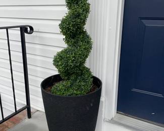 Outdoor Planter W/ Faux Plant