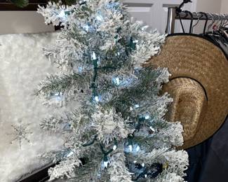Flocked Snowy 68in Light-Up Christmas Tree