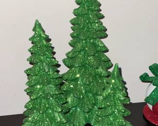 Dept.56 Red & Green Glitter Trees