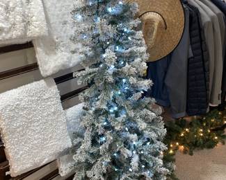 Flocked Snowy 68in Light-Up Christmas Tree