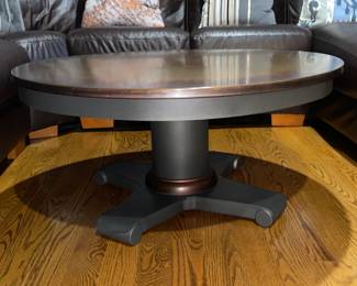 Oversized Round Metal Top Coffee Table