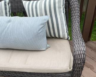 Outdoor Patio Loveseat W/ Cushion & Pillows