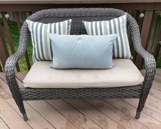 Outdoor Patio Loveseat W/ Cushion & Pillows