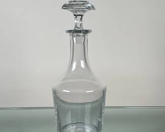 Baccarat Crystal Decanter - "Embassy" | Vintage (mid 20th c.) Baccarat "Embassy" whiskey decanter with cut crystal stopper. Marked on bottom. - h. 11 x w. 5 in