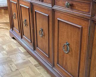 Henredon Sideboard Cabinet | Henredeon French Regency style sideboard cabinet with three upper drawers atop lower cabinets. - h. 23.5 x w. 73 x d. 20 mm