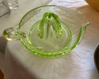 Vintage Uranium Glass Citrus Juicer