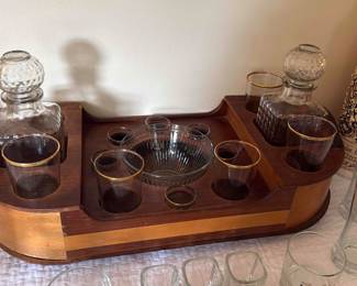 Vintage Mid Century Modern Bar Set