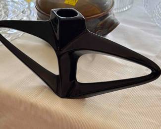 Mid Century Black Ikebana Vase