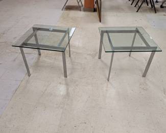 Chrome glass top tables