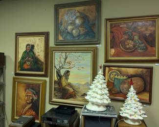 In the store, ceramic trees and at