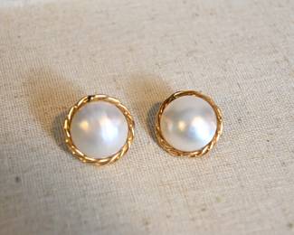 14K pearl earrings