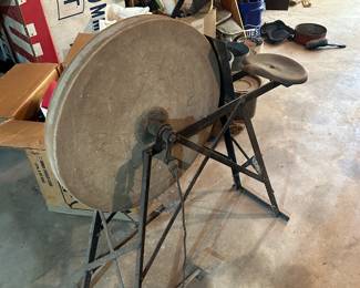 Cleveland Quarries Abrasives Pedal Grindstone.