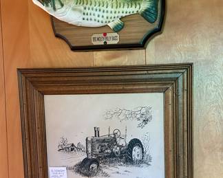 Singing "Big Mouth" Billy Bass, Leather art print by Texas artist, Al Richardson.