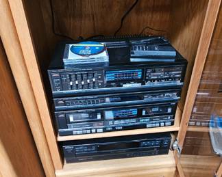 Fisher turntable model MT728. Fisher amp model CA283. Fisher synthesizer model FM270a and Sony cd changer CDP C345