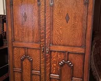 antique English armoire closed (48"W x 22.25"D x 73.5"H