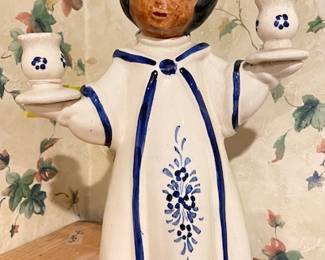 Tonala Mexican folk art angel candleholder (pair)