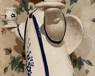 Tonala Mexican folk art angel candleholder side