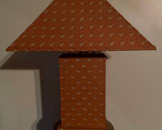 upholstered lamp (21"W x 11"D x 26"H)
