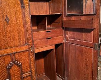 antique English armoire (right side open)
