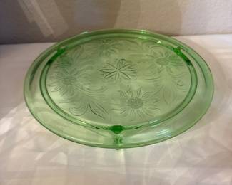 Uranium Glass Cake Plate