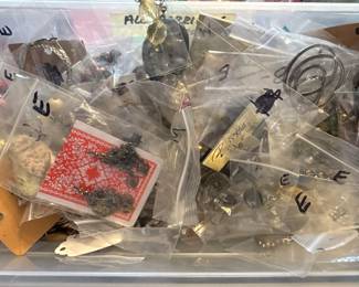 Bin full of earrings