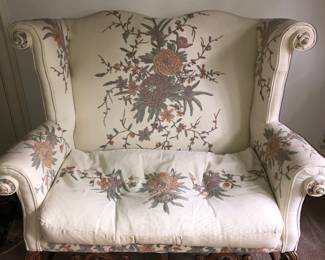 Vintage/antique high back loveseat or bench
