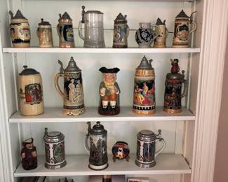 Collection of vintage steins