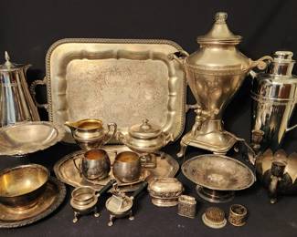 Silver serving piece lot